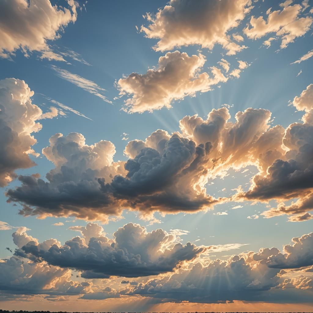 Blue Sky with Clouds Impressionistic Nature Photography