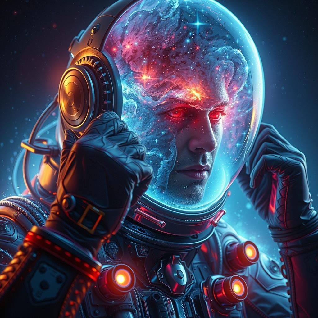 Astronaut in Plasma Suit Preparing for Space Travel