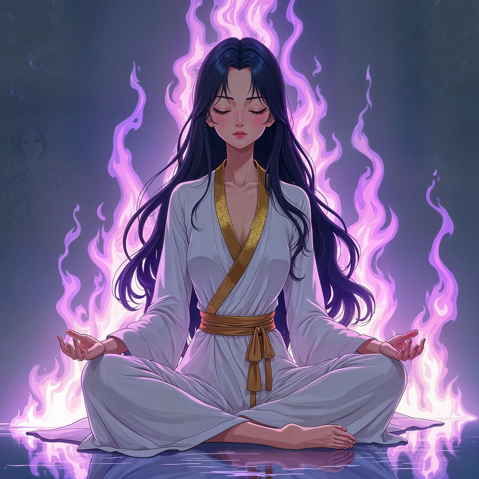 Vibrant Violet Flames Anime Illustration