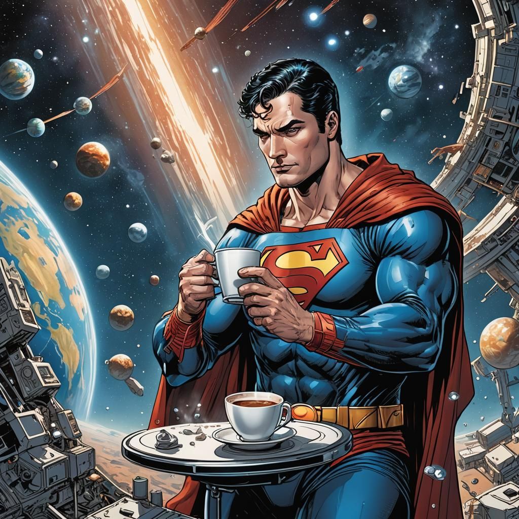 Superman's Coffee Break: Comic Book Art in Space