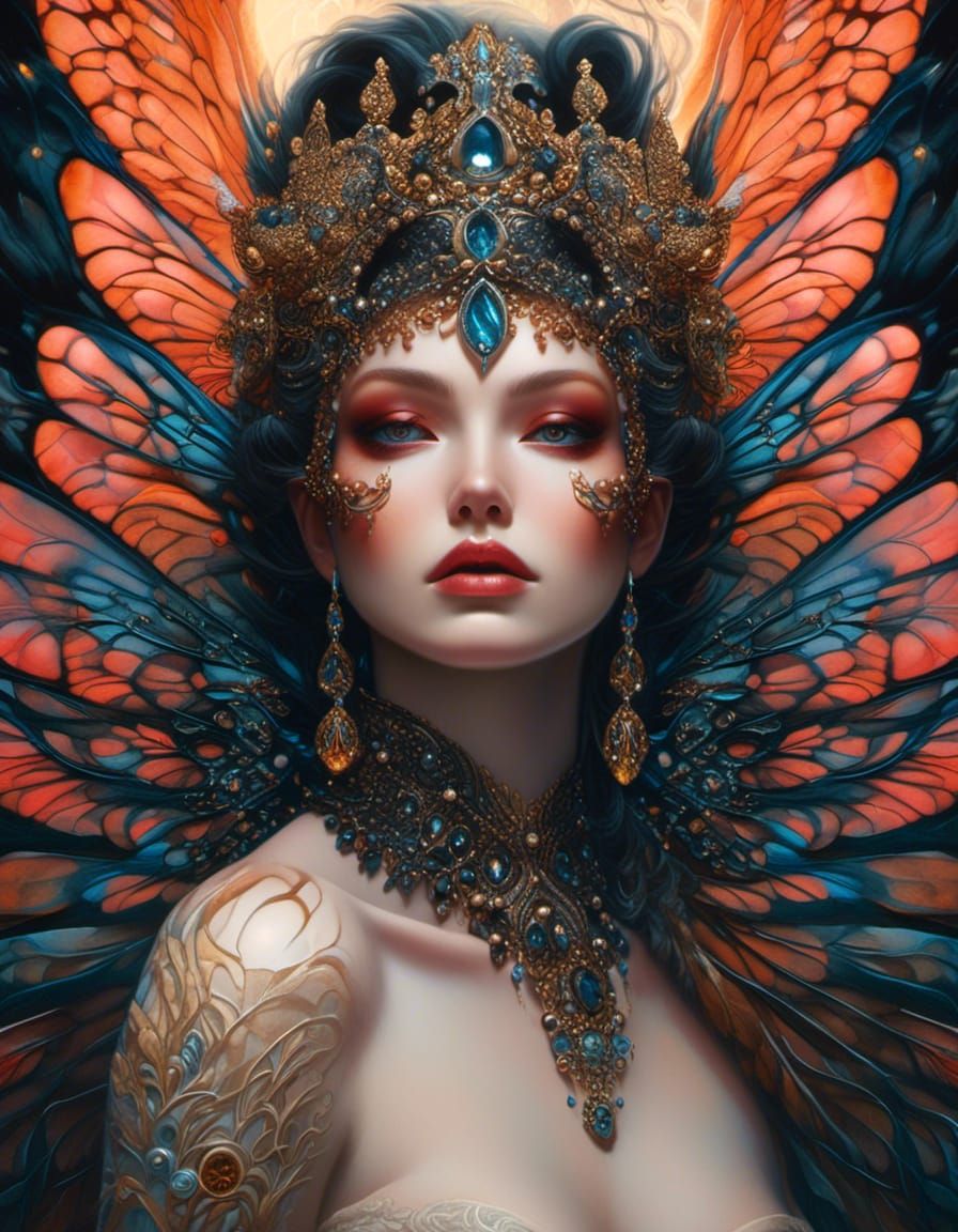 Gothic Bioluminescent Fairy in Enchanted Forest