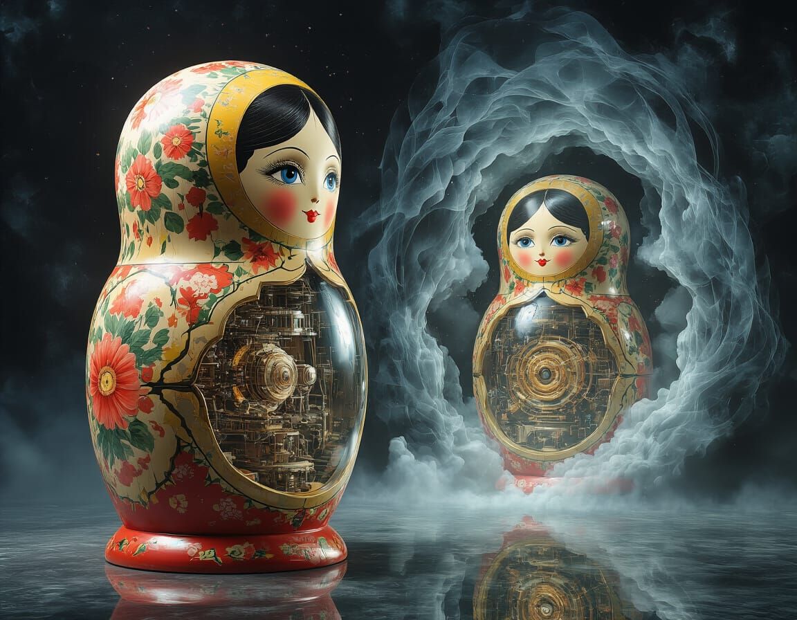 Giant Cutaway Cyber Matryoshkas