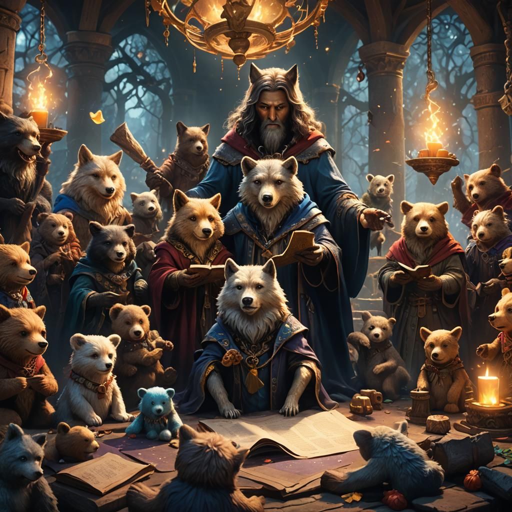 Wolves, Bears, and Magic Scroll: Fantasy Concept Art