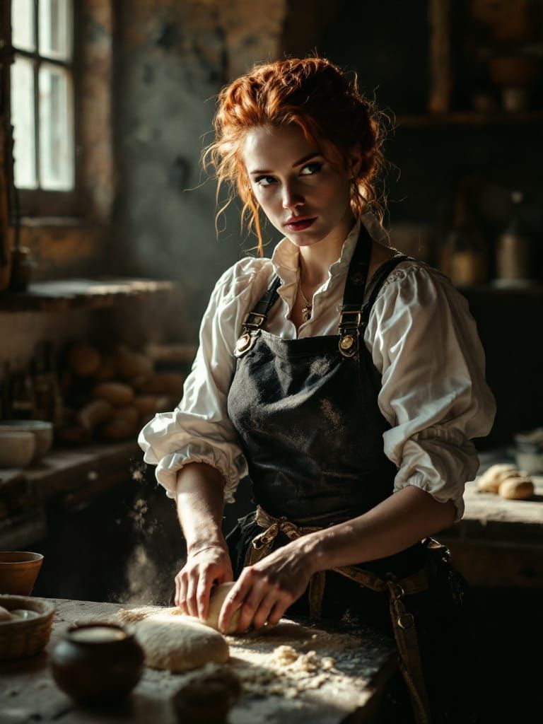 Baker in Dramatic Light, High Fashion Editorial Style