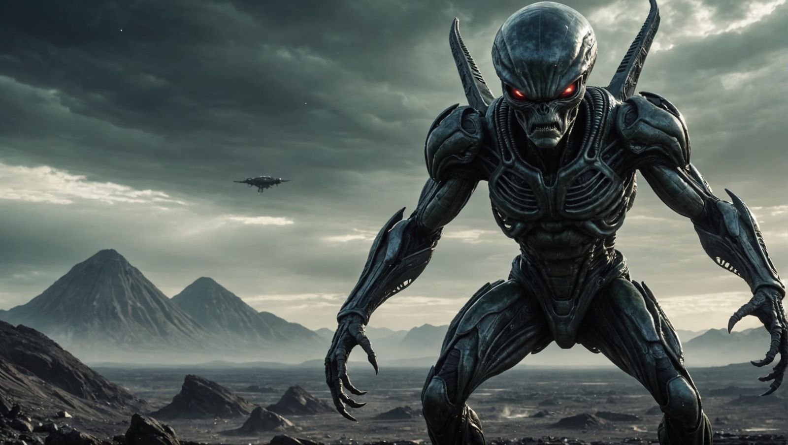 Angry Alien Stands on Earth