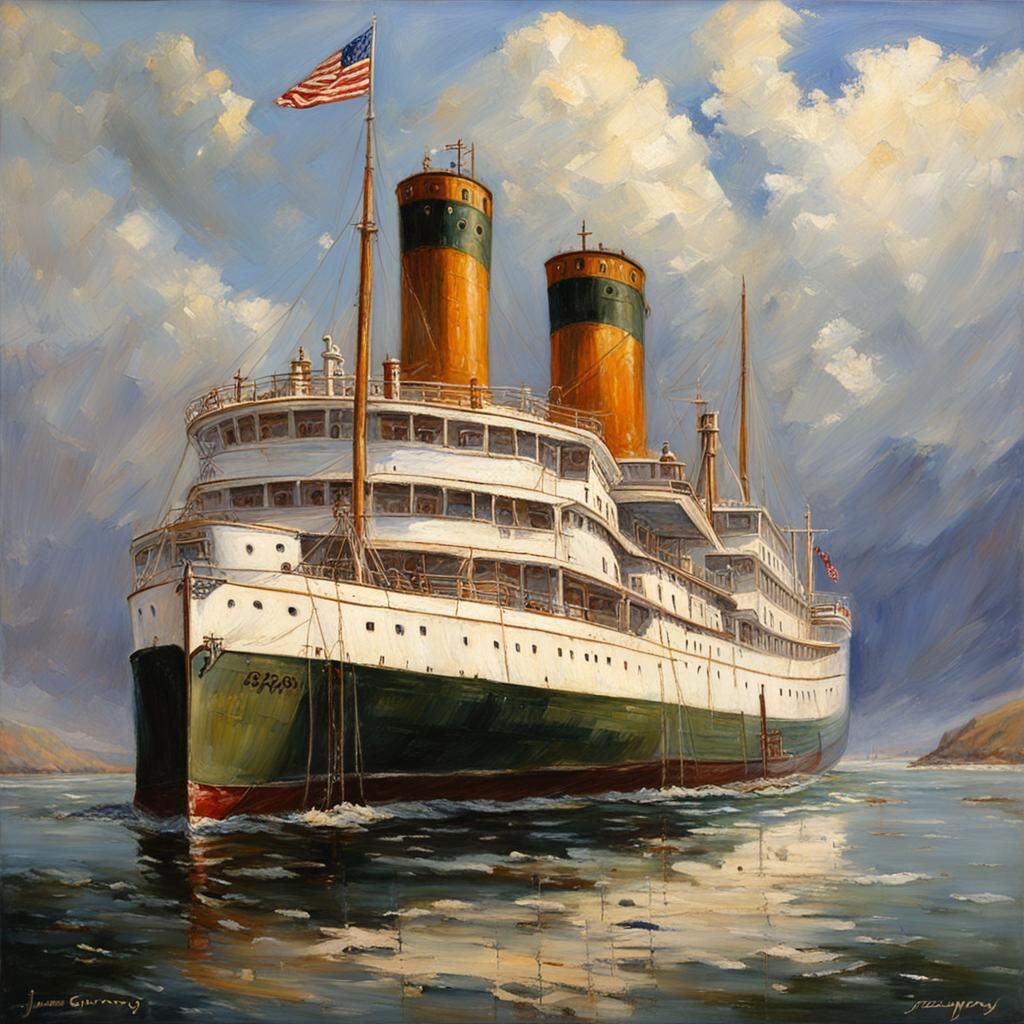 SS Florida as Oil Painting by James Gurney