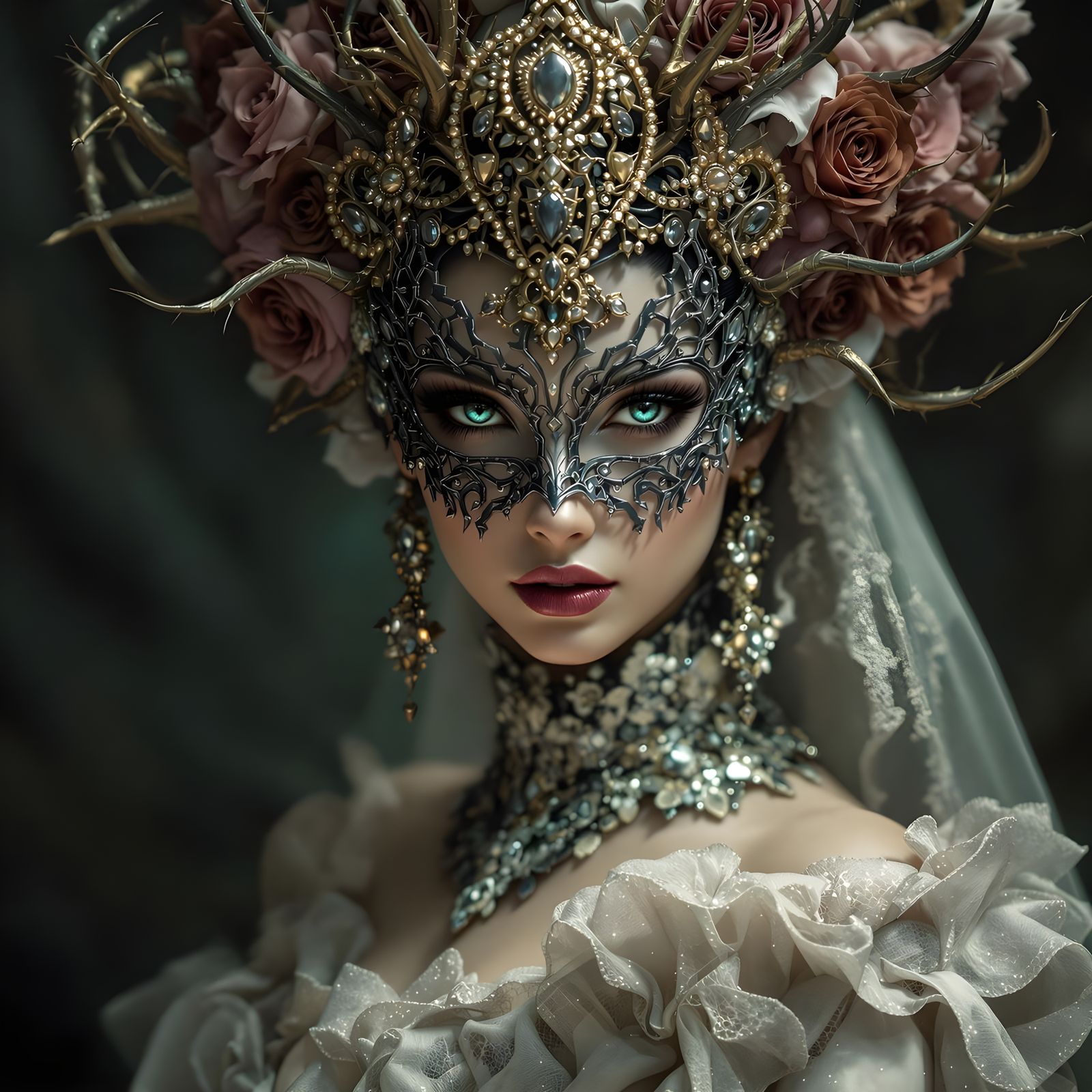 Ethereal Goddess in Opulent Splendor