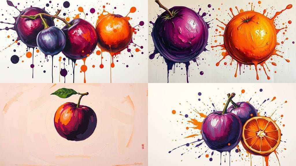 Vibrant Fruit in Impasto Acrylic