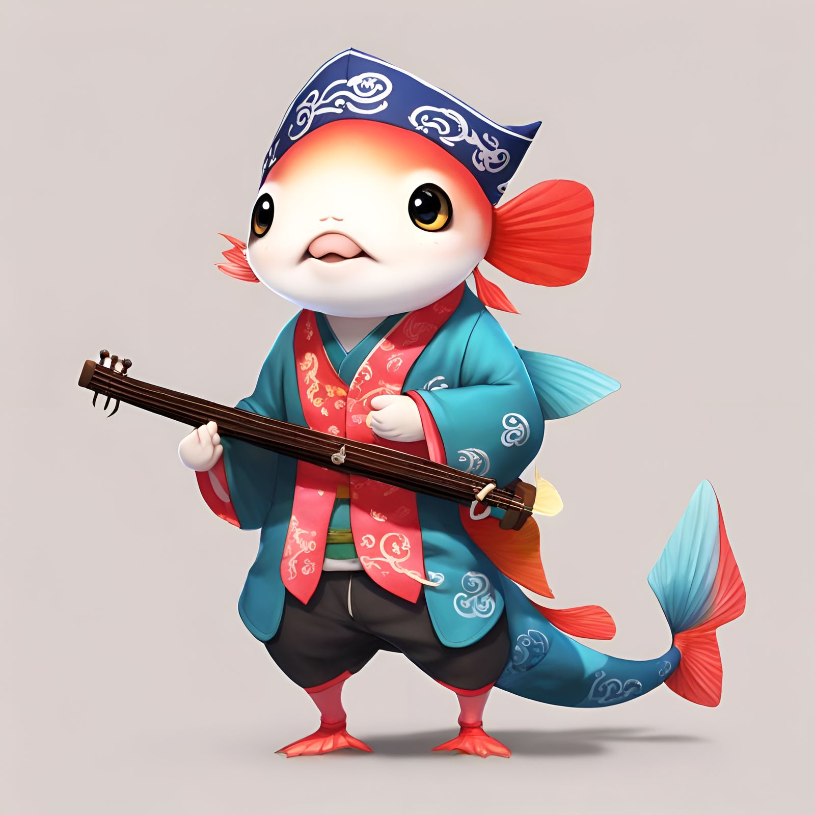 Pinyin Fish as Bard with Bandana