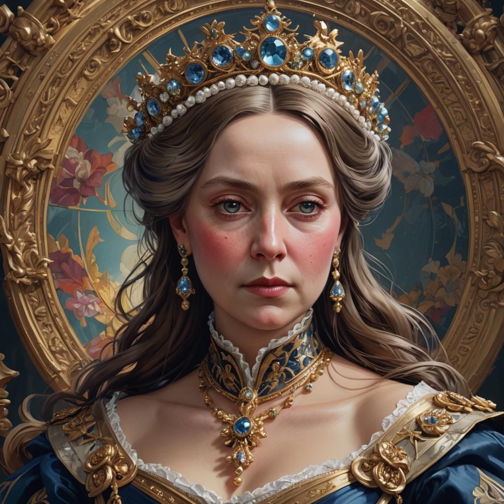 Victorian Portrait in Art Nouveau Style