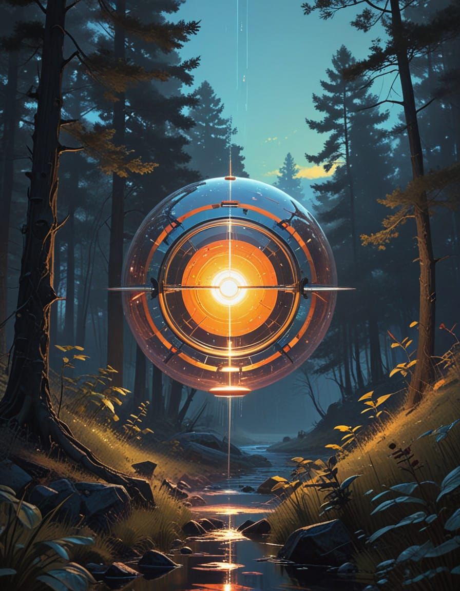 Vibrant Sunset Shower Beads in a Mesmerizing Parallax Vortex