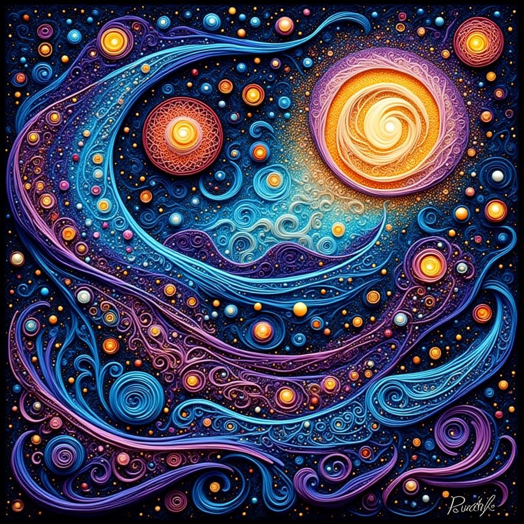 Surreal Zentangle in Cosmic Nebulae