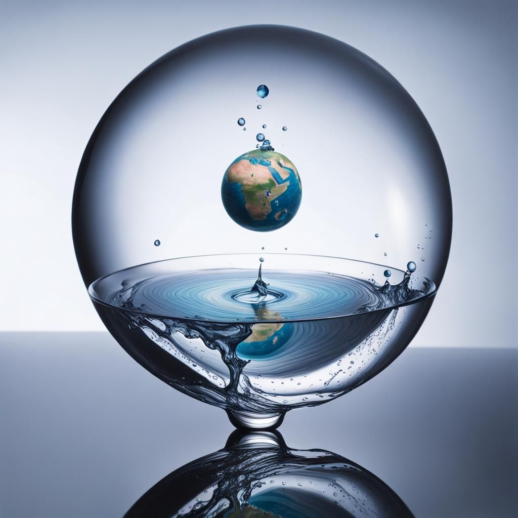Water Drop Transforms into Earth Globe