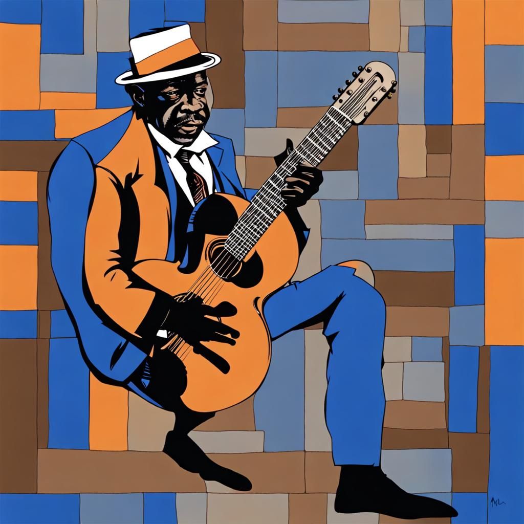 Blues Musician in Diving Suit