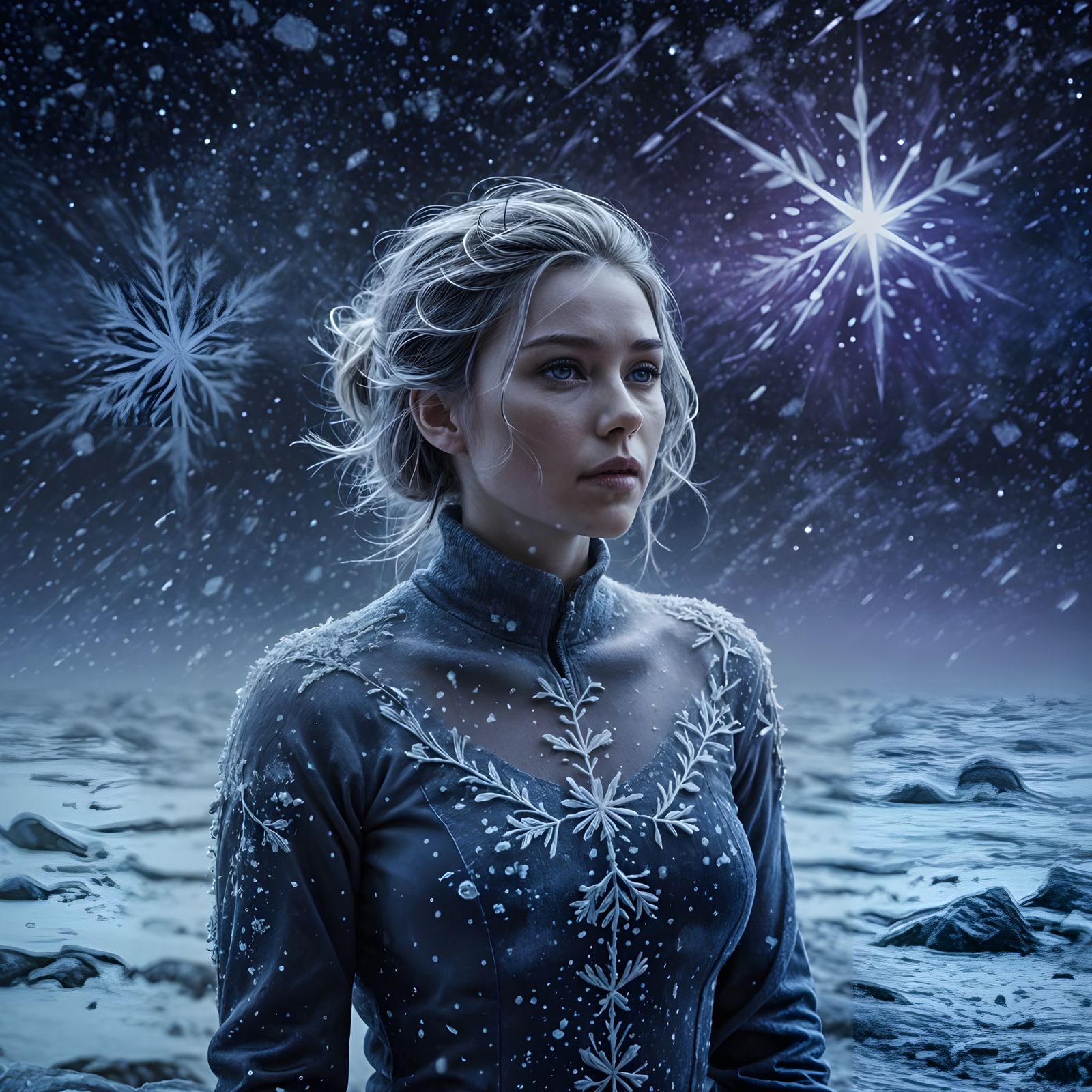 Endless Frozen Landscape: AI Generated Image