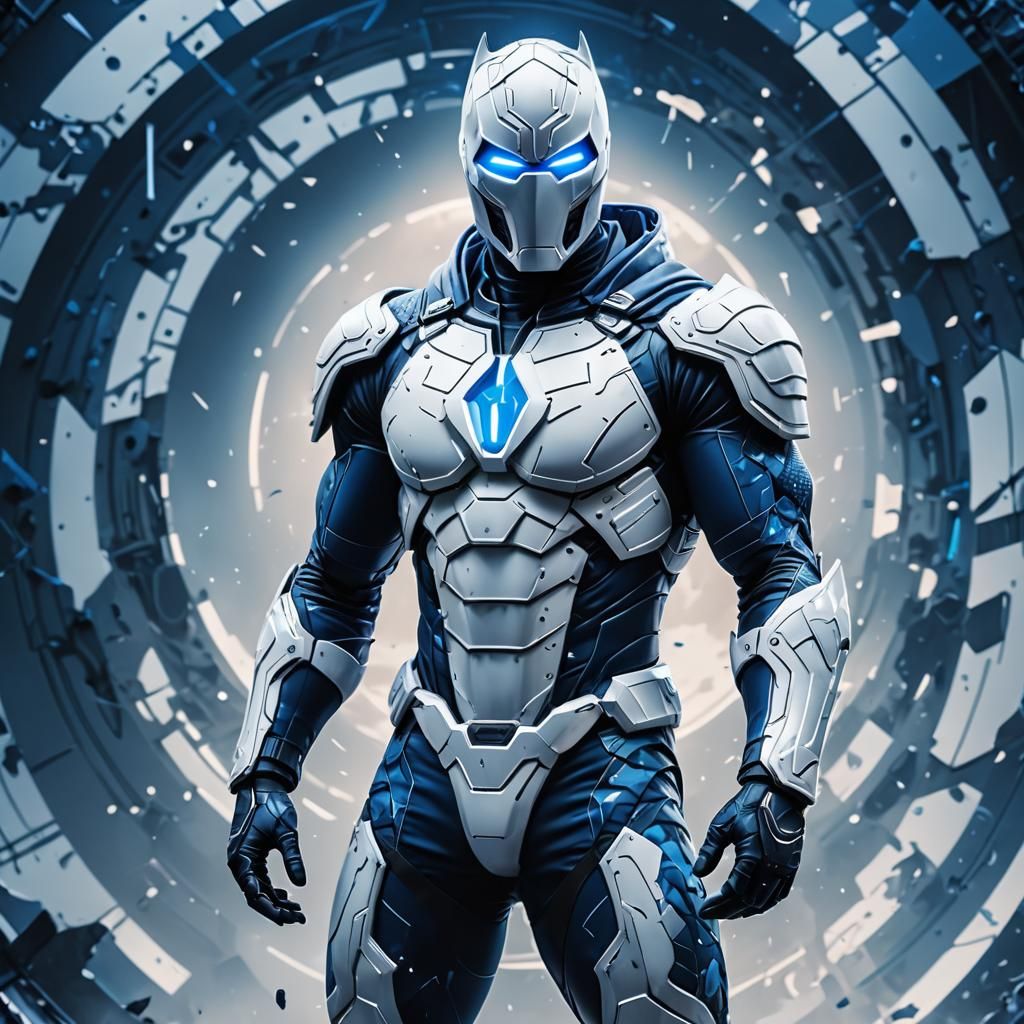 Futuristic Moon Knight Double Exposure Portrait in 3D