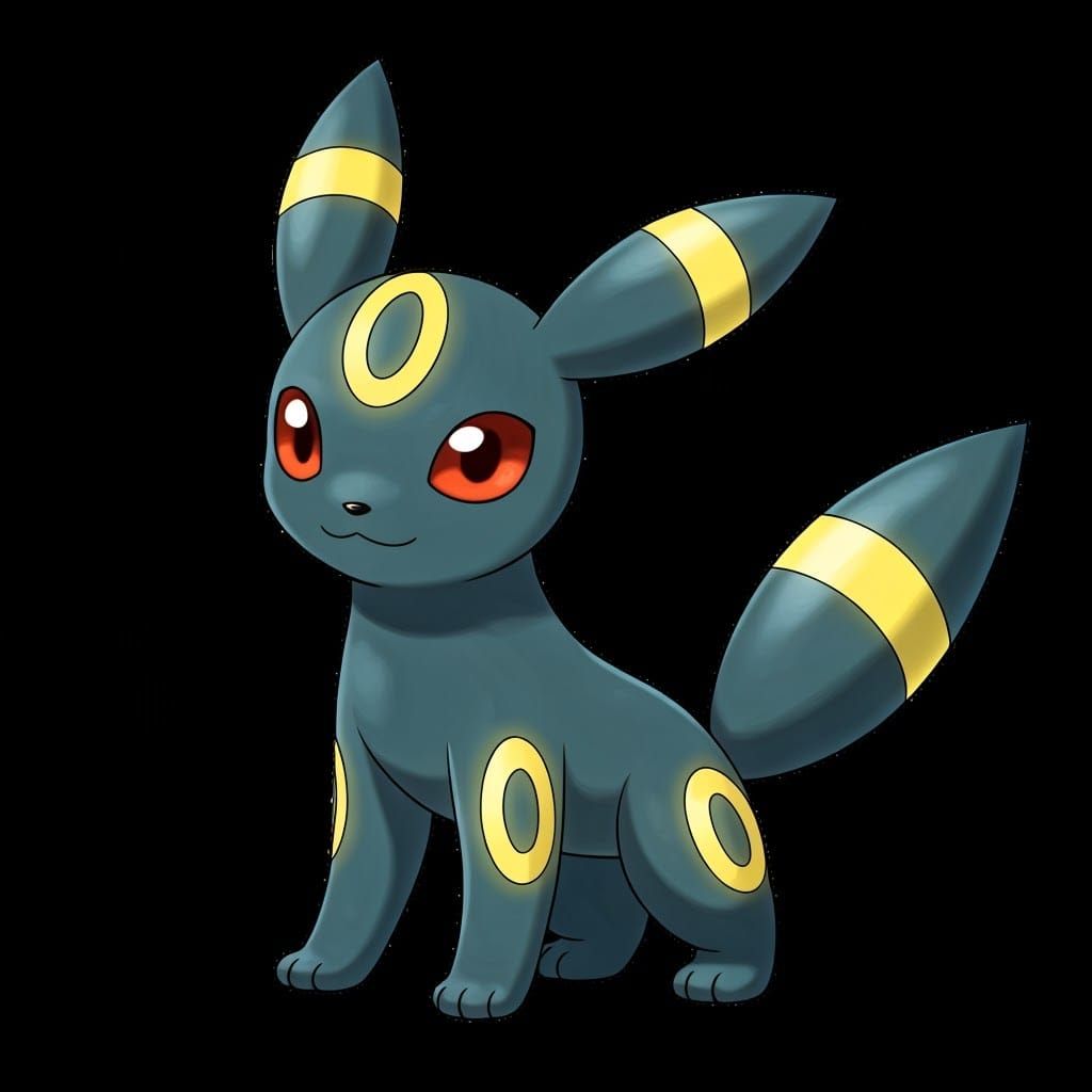 Pokémon Umbreon in a Futuristic Neon Aesthetic