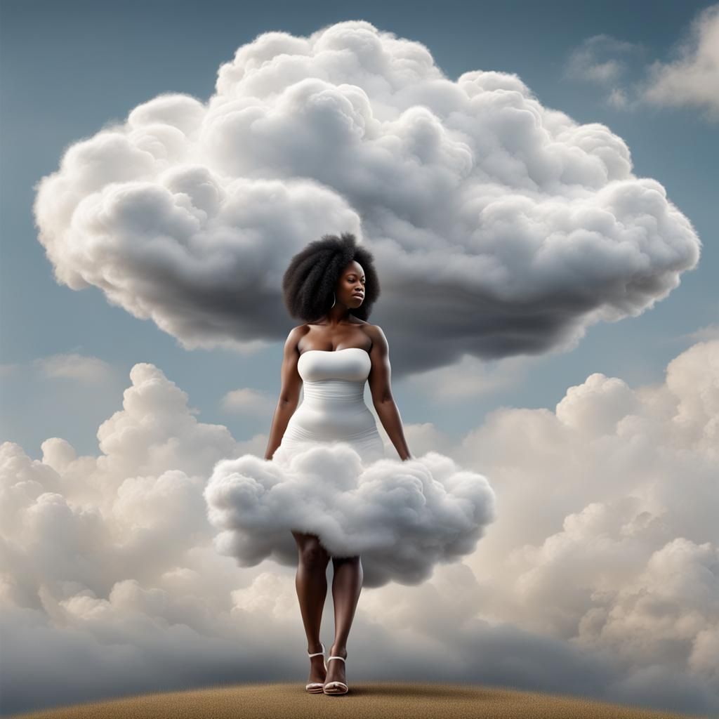 Cloud Women: Photorealistic Illustration of Curvy Figures