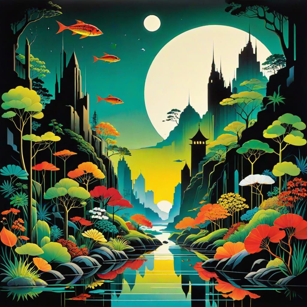 Vibrant Cityscape in a Luminous Metropolis Style