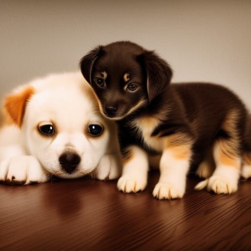 Cute Puppy and Kitty in Hyperrealistic Detail