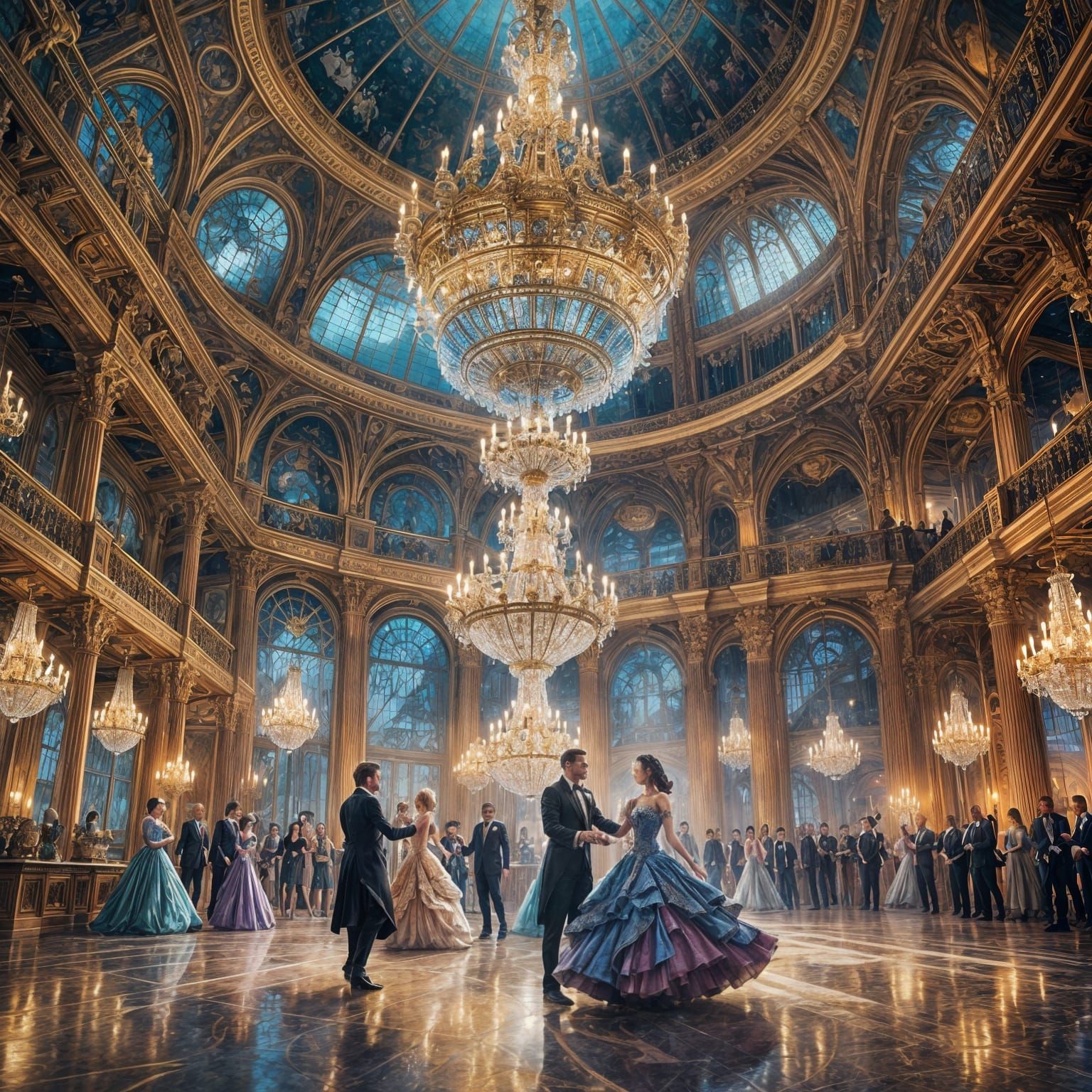 Royal Ball in Crystal Palace: Fantasy Concept Art