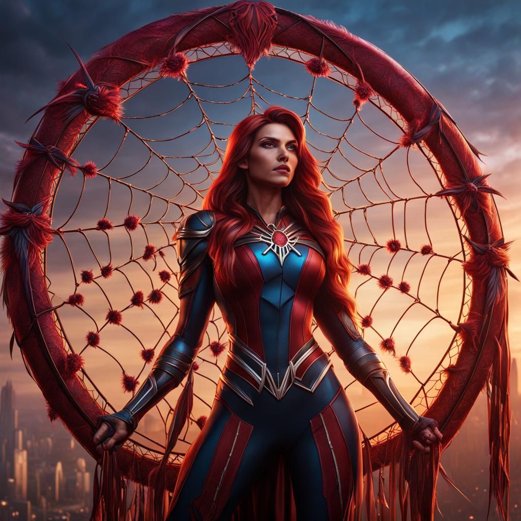 Spiderwoman Dreamcatcher: Detailed Matte Painting