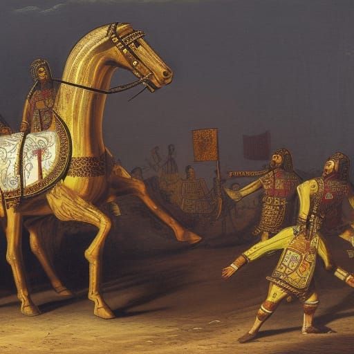 Trojan Horse: AI-Generated Mythical Siege