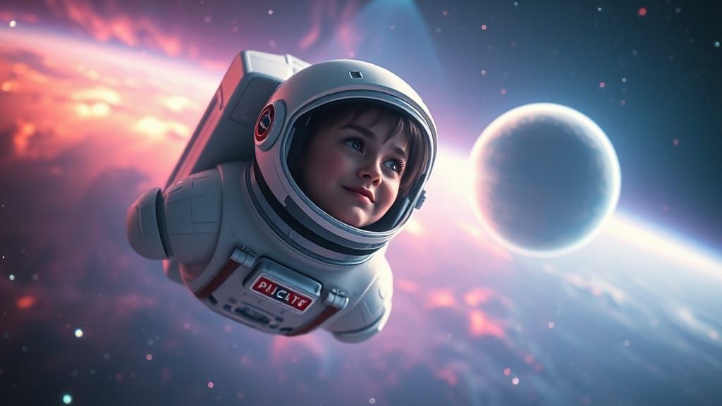 Astronaut in Nebula: A Syd Mead Inspired Dream