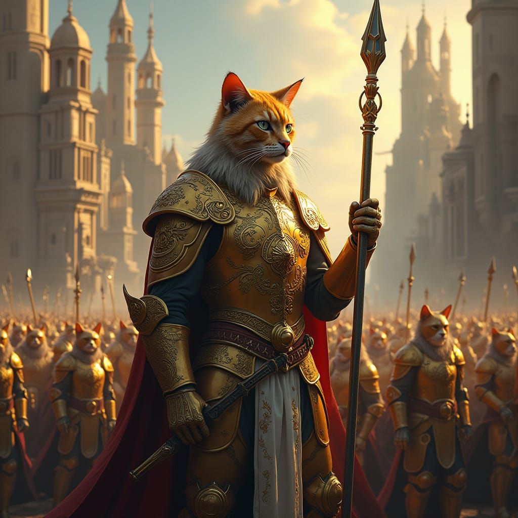 Feline Armies Unite Under the Majestic Leadership of the Cat...
