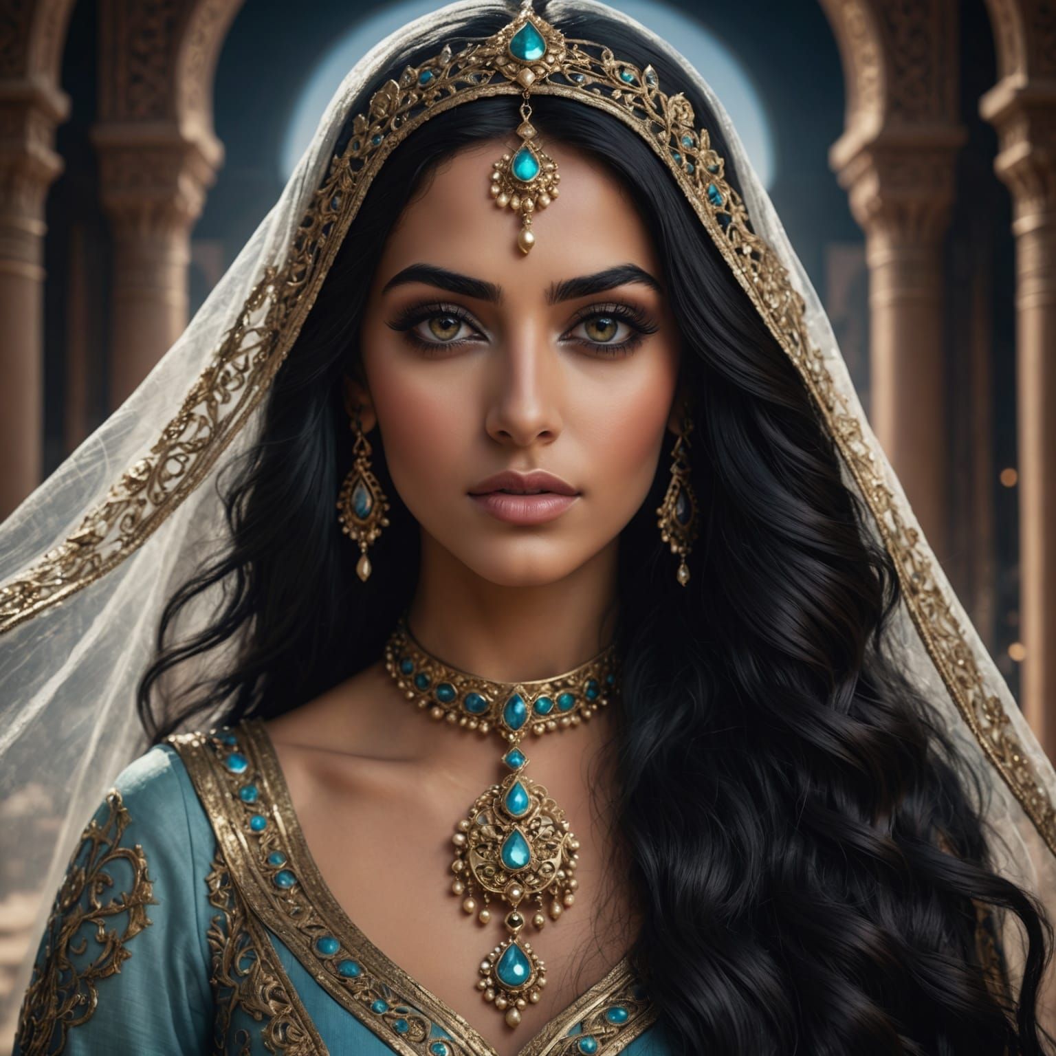 Arabian Princess Portrait: Cinematic Digital Painting