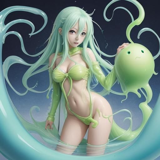Anime Style Slime Girl Illustration