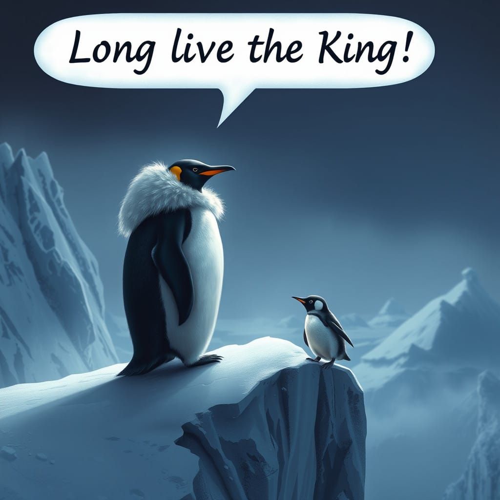 Regal King Penguin in Majestic Antarctica Landscape
