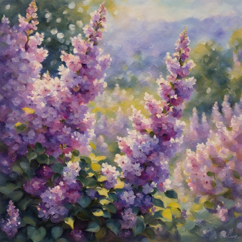 Lilacs in Soft Pastel Hues