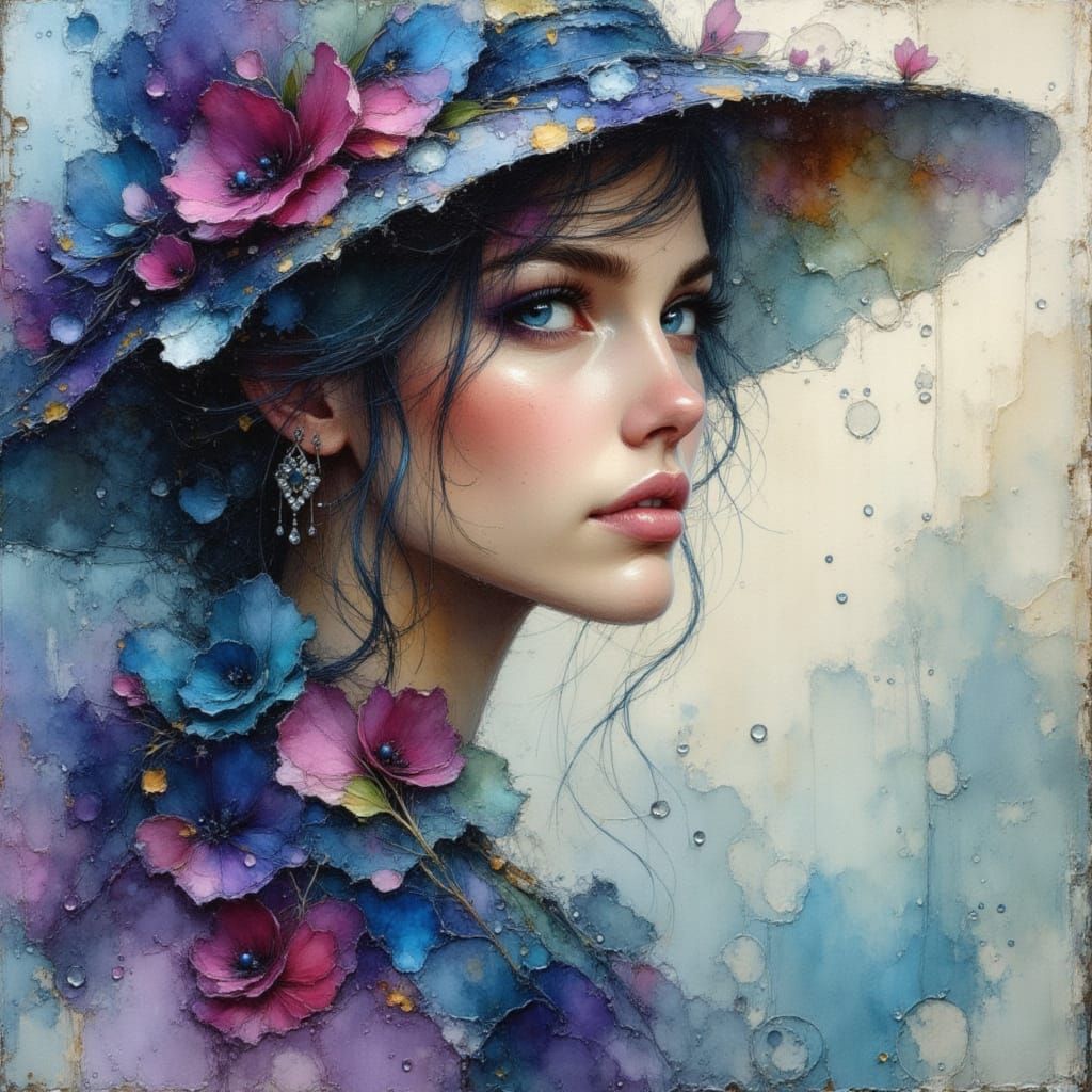 Ethereal Water Dreamscape in Impasto Watercolor Style