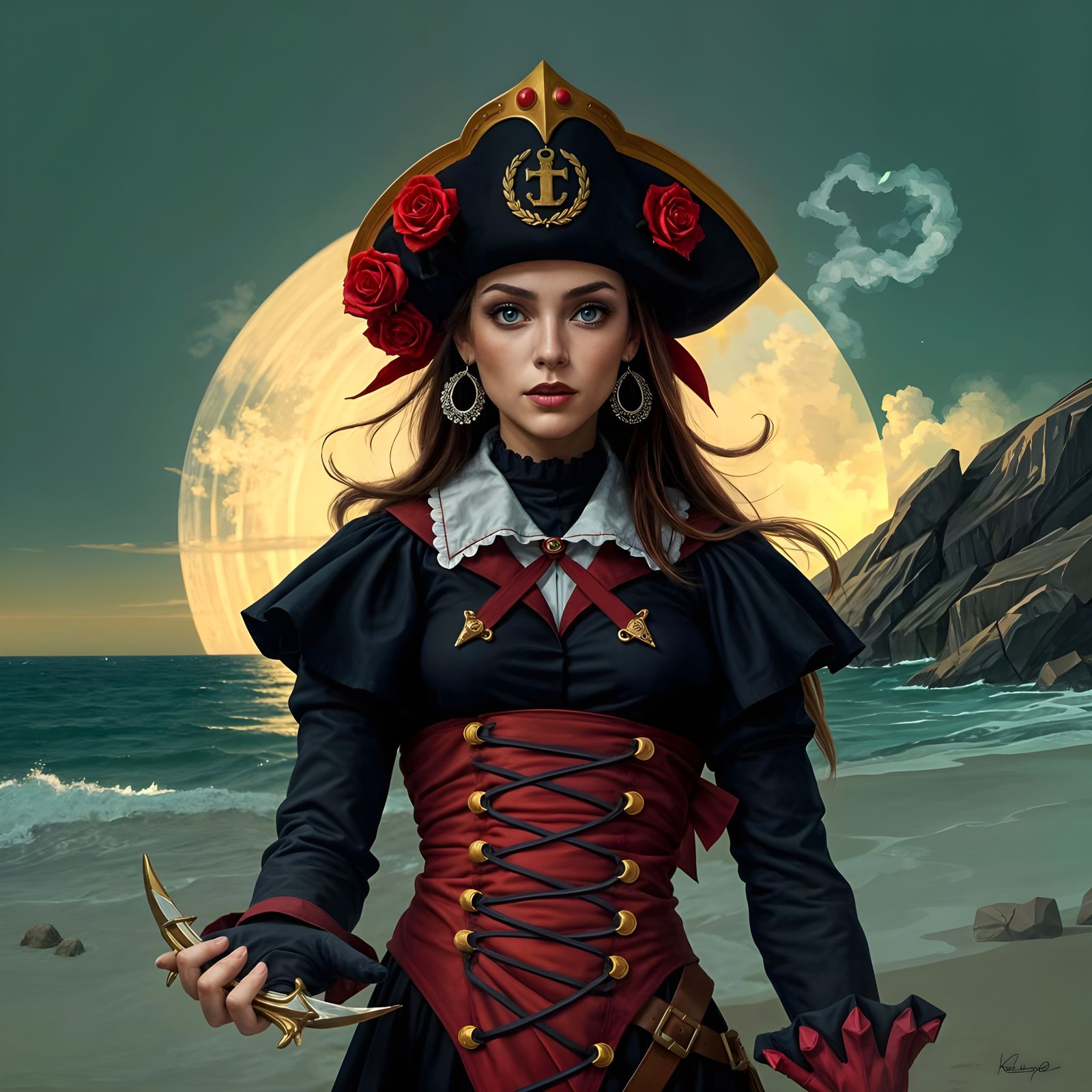 Rogue Maria Navalha da Calunga in Colorful Attire, with a Fa...