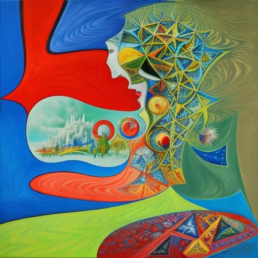 Abstract Fractal Art in Triadic Colors