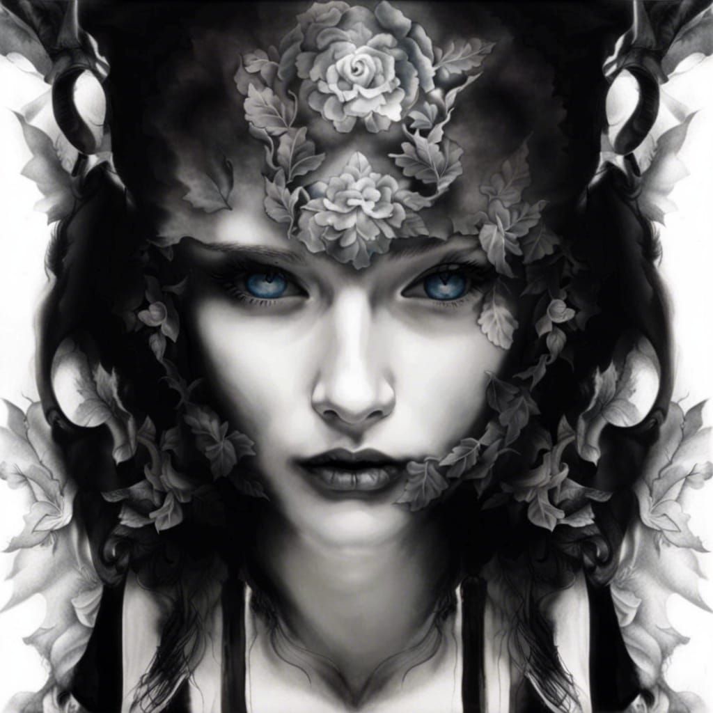 Hyperrealistic Paper Sculpture of Sad Tattooed Woman