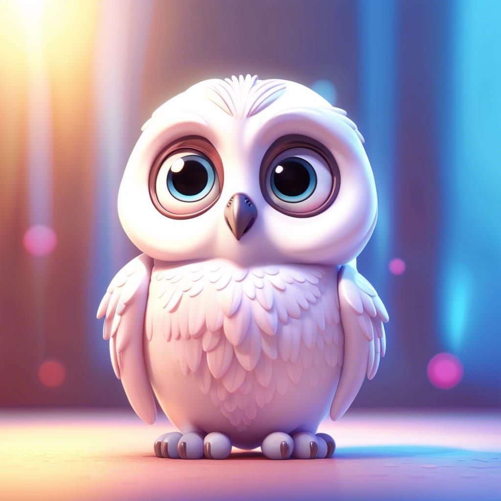 A very cute baby White owl