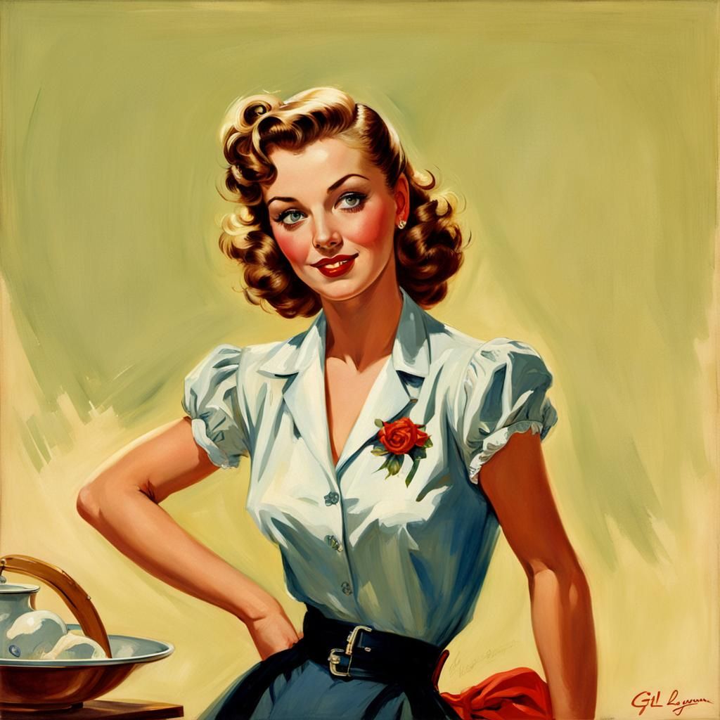 Classic Pin-Up Portrait of a Beautiful Woman