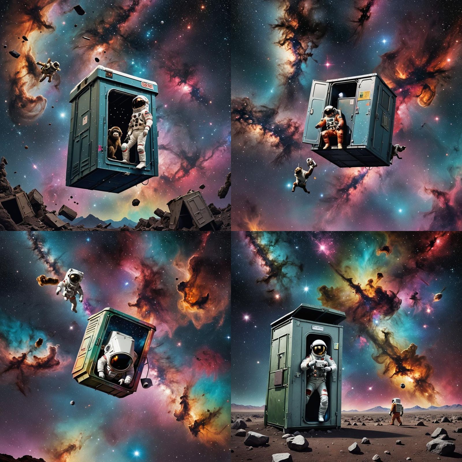 Porta Potty Drifting Through Starry Space