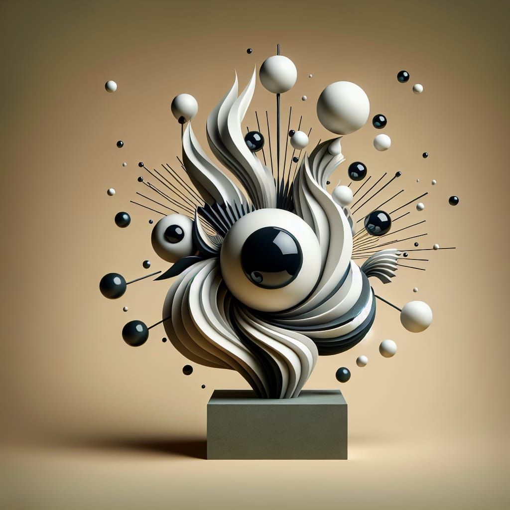 Minimalist Optical Illusion Sculpture in Surreal Style