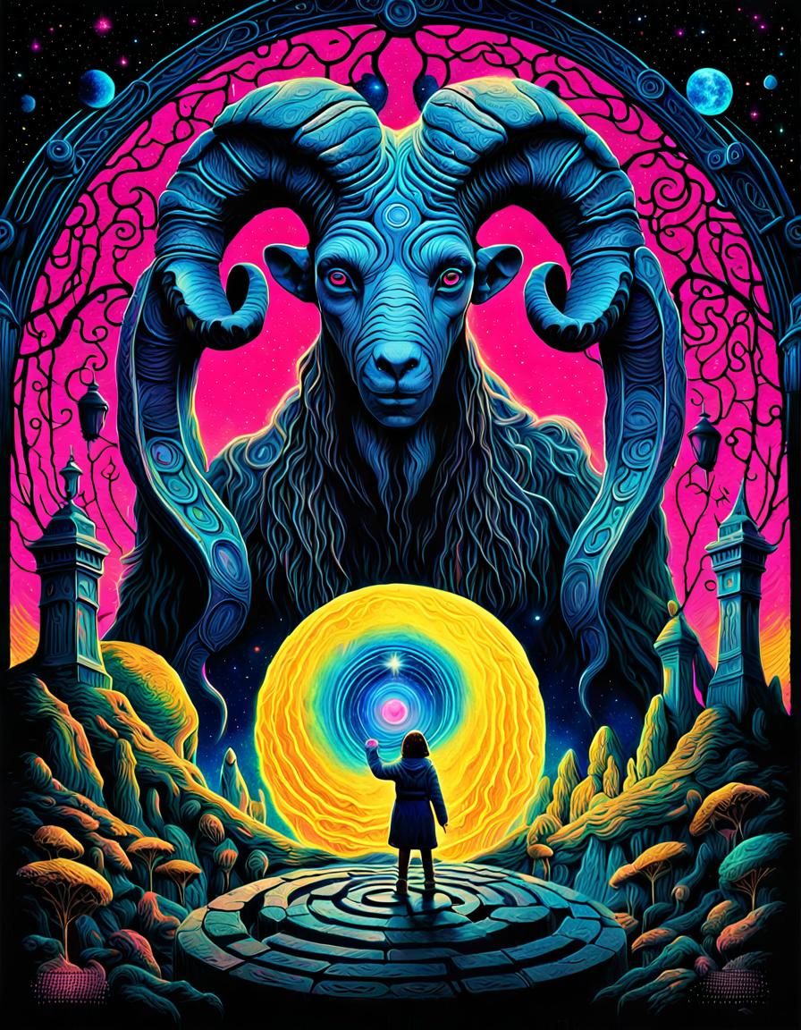 Psychedelic Pan's Labyrinth Poster Art in 8K