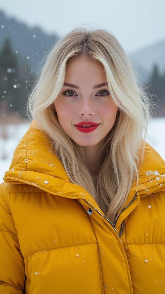 Stunning Winter Portrait in Hyper-Realistic Style