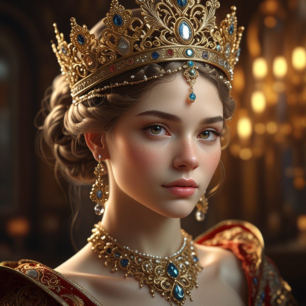 A portrait of a beautiful and majestic princess