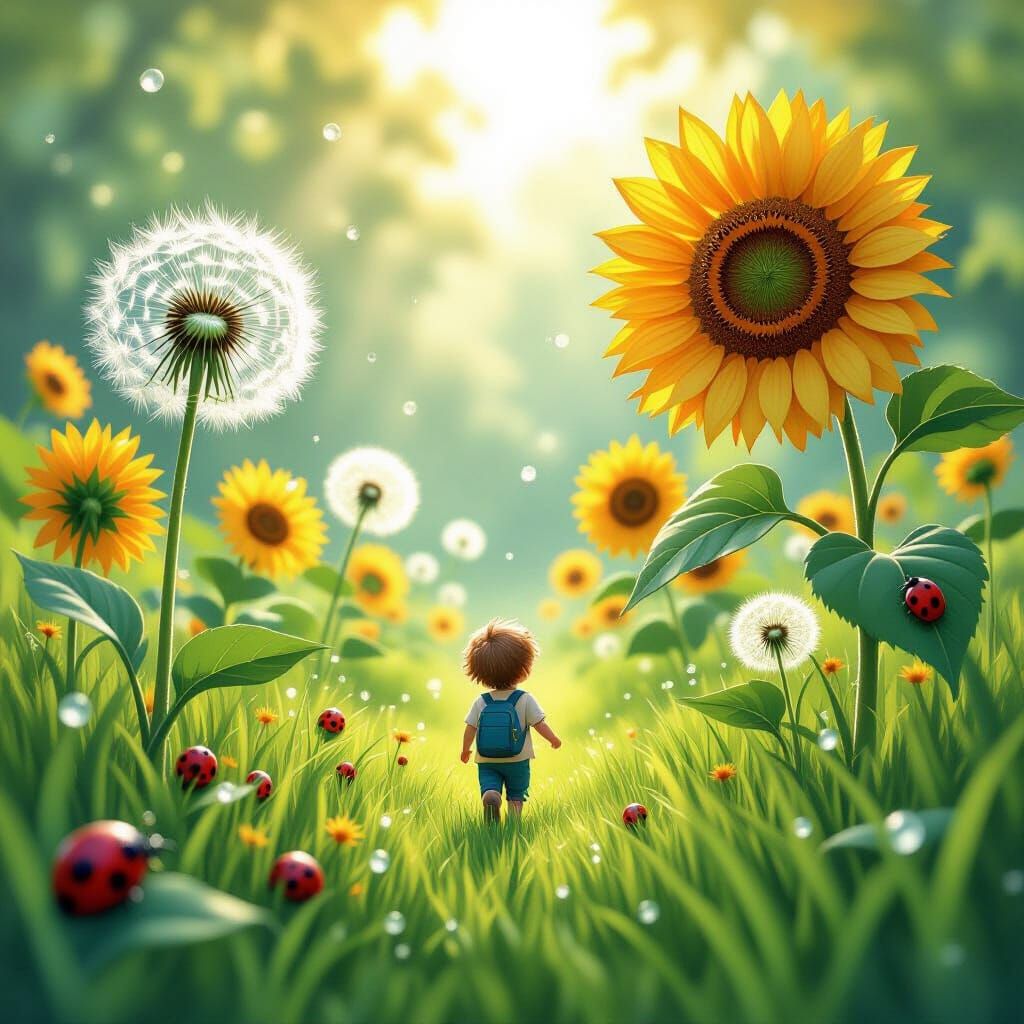 Tiny Child's Epic Journey Through a Giant Garden