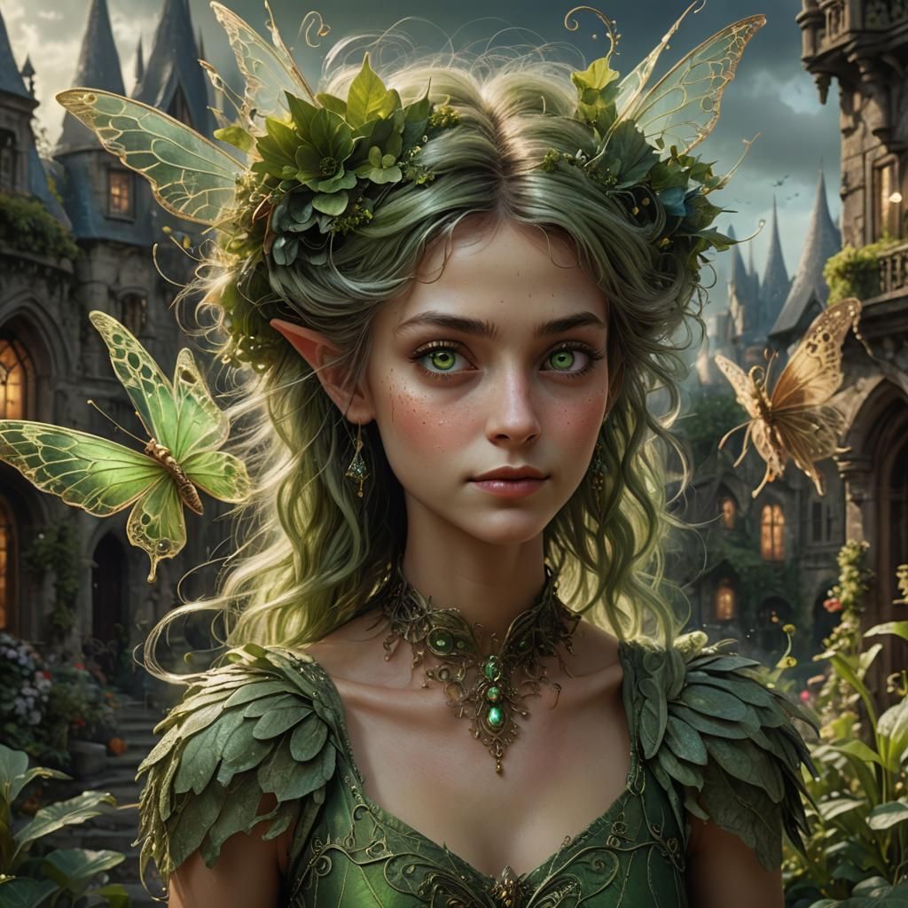 Surreal Fairy Lady Portrait in Digital Matte Painting