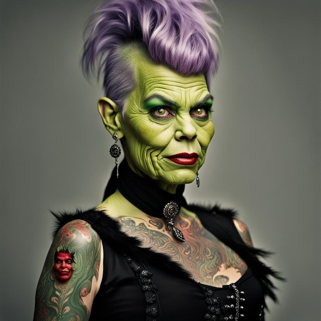 Goth Grinch Portrait in Professional Photography Style