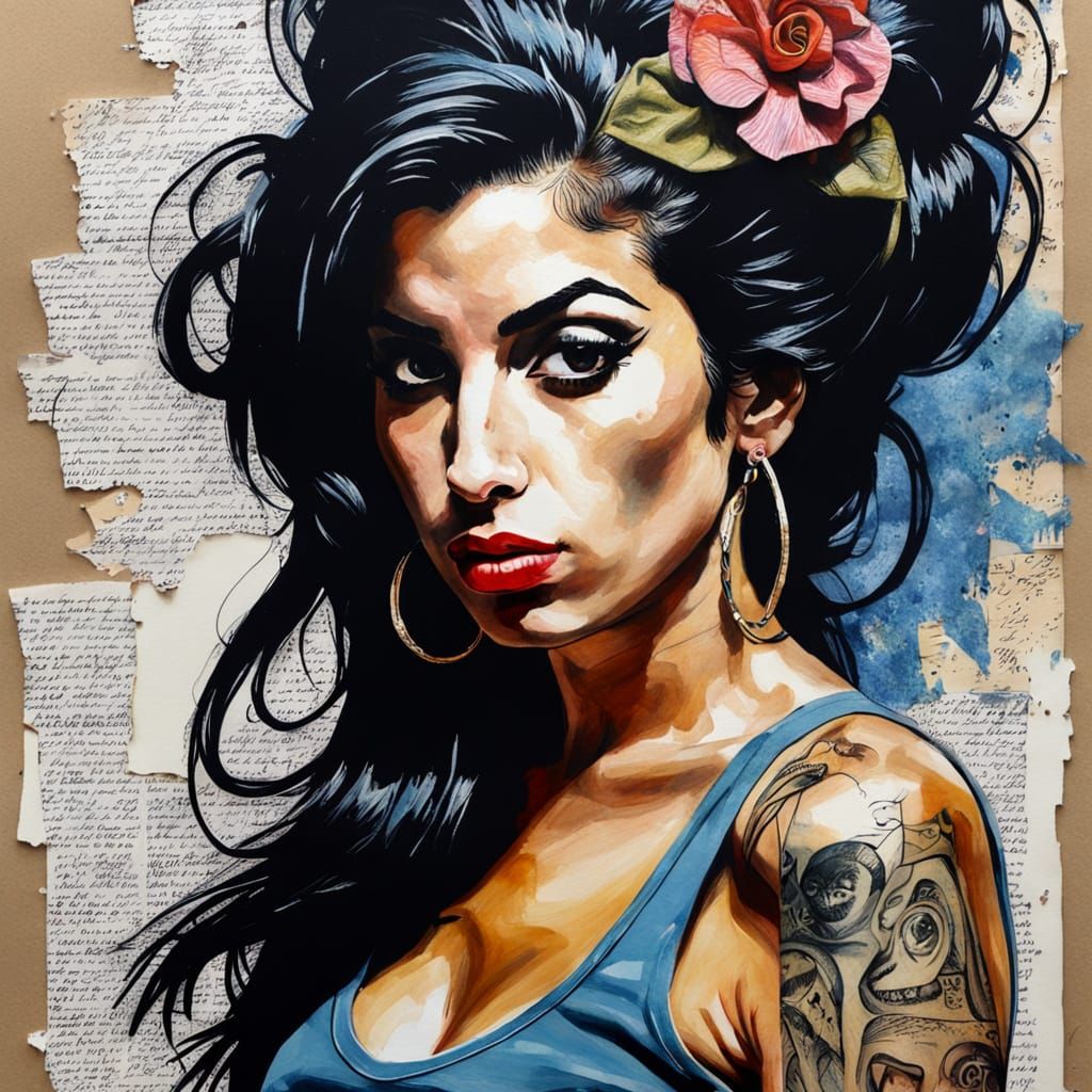 Amy Winehouse Portrait in Contemporary Street Art