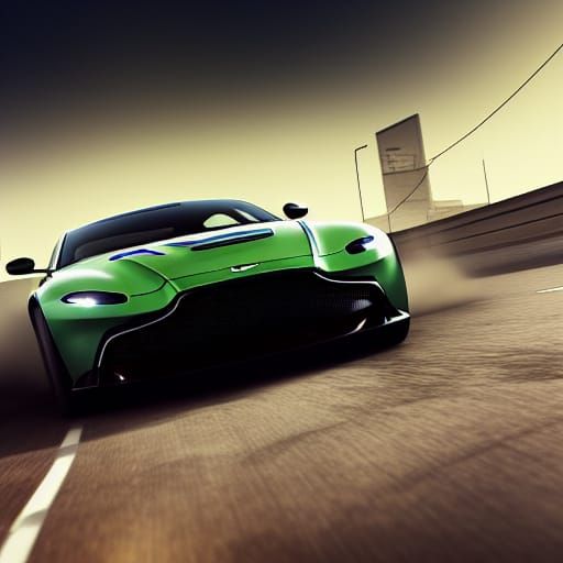 Aston Martin Vantage Chase in Cyberpunk Style