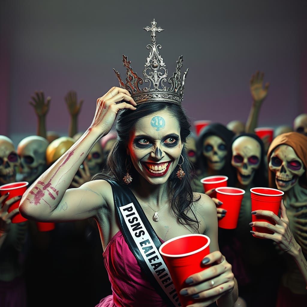 Zombie Prom Queen Coronation With Cheerful Corpses